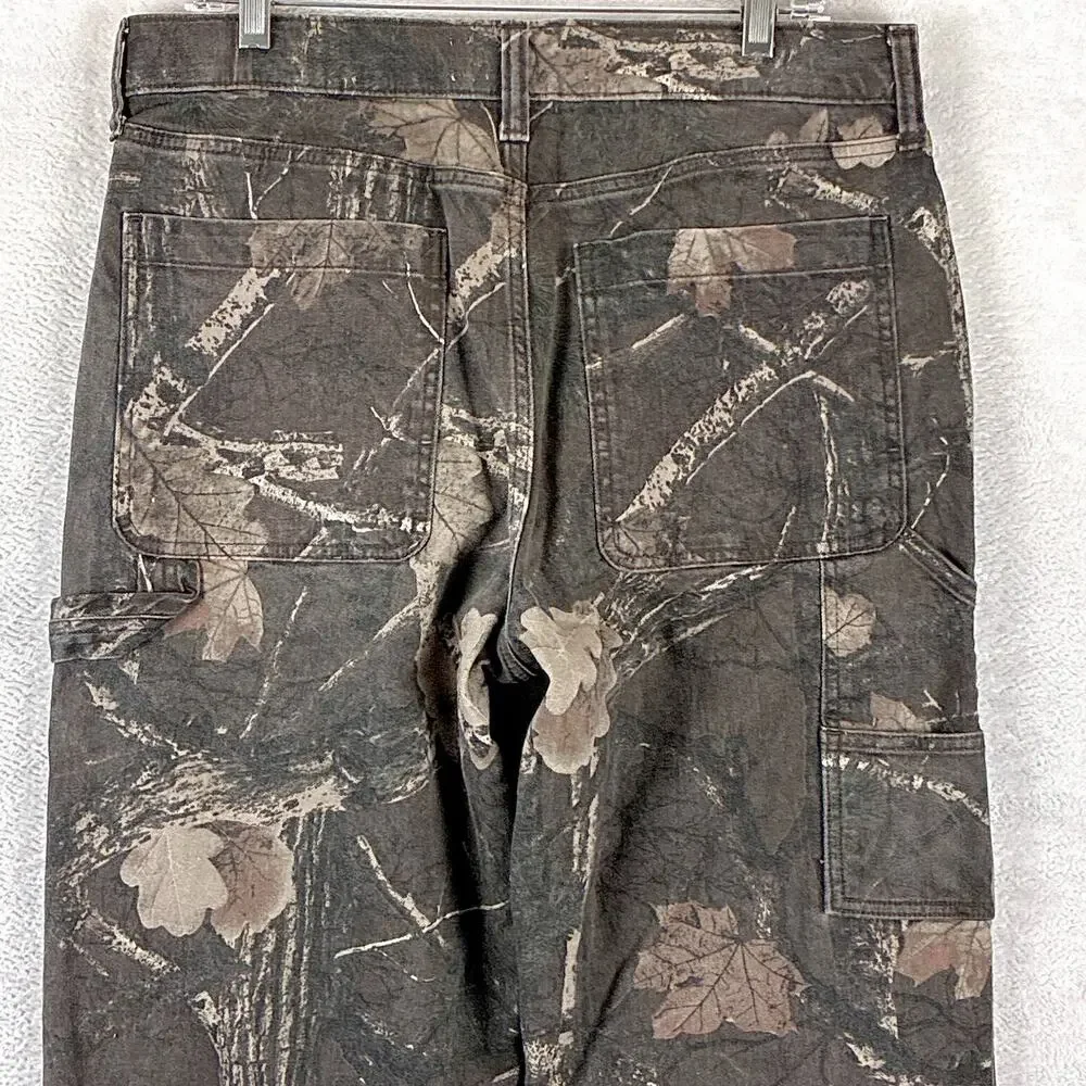 Hollister Jeans Mens 32x30 Brown Real Tree Camo Baggy Carpenter Skate Grunge Y2K - Picture 5 of 14